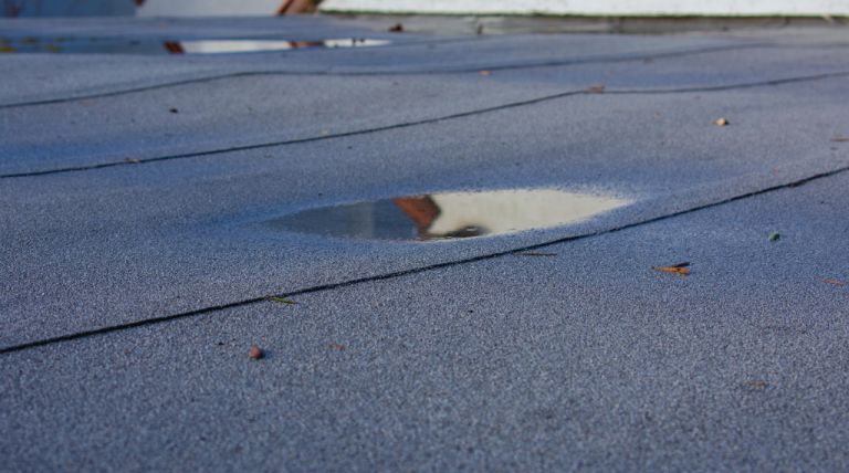 Ponding water on flat roofs